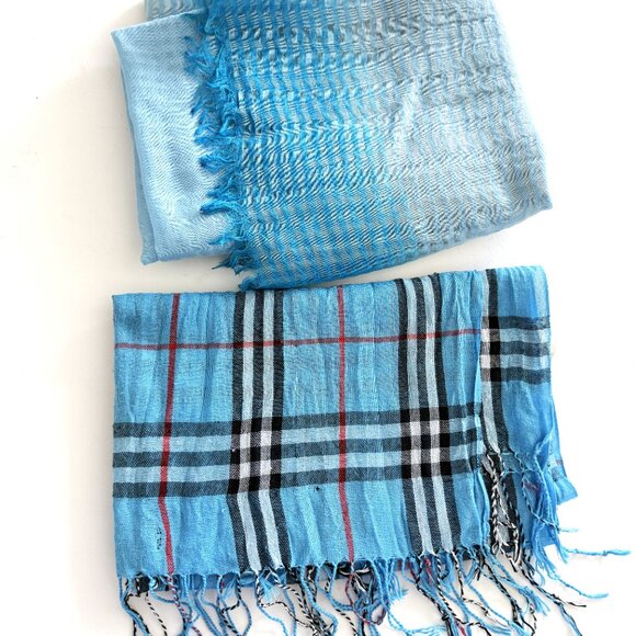 Accessories - Lot of 2 Women's Shawls Blue Elegant Lightweight Large Wrap